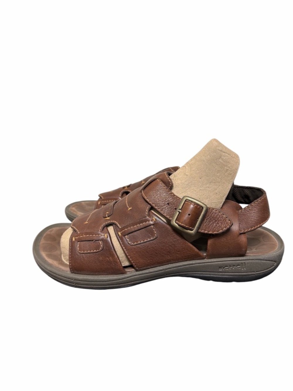 Merrell New Delhi Mens 9 Brown Leather Open Toe Fisherman Sandals